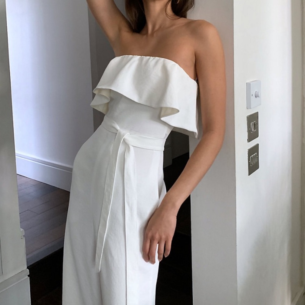 Aritzia White Flutter Jumpsuit - Picture 2 of 6